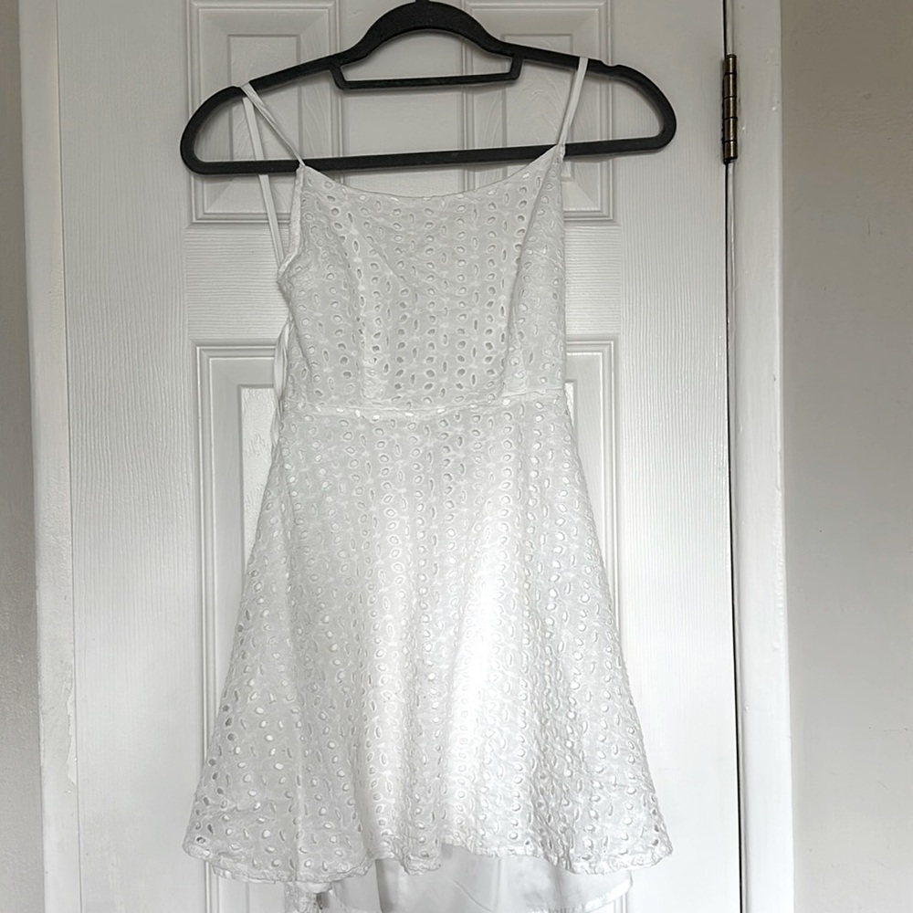 Summer white backless dress